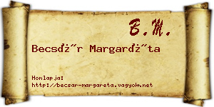 Becsár Margaréta névjegykártya